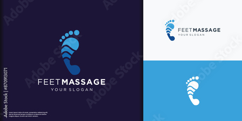 Creative Foot care, massage logo design simple concept Premium Vector
