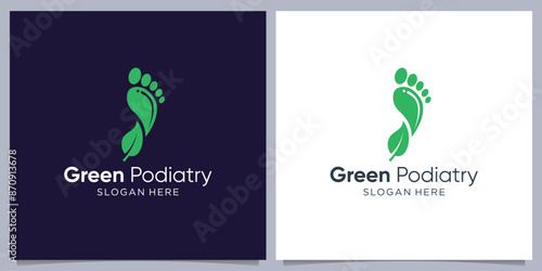 Foot leaf vector logo template. Suitable for business, nature, health and medical company.