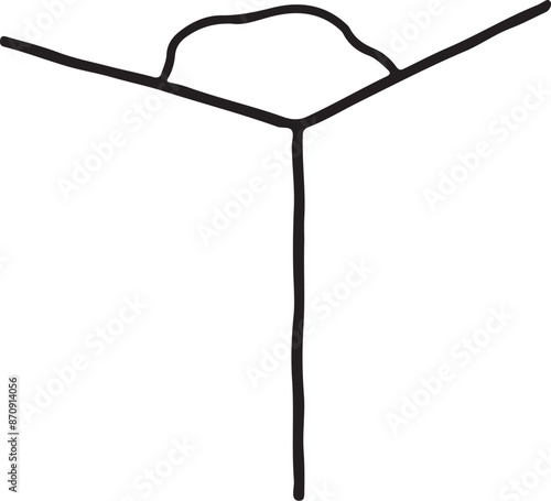 天井の雨漏り線画