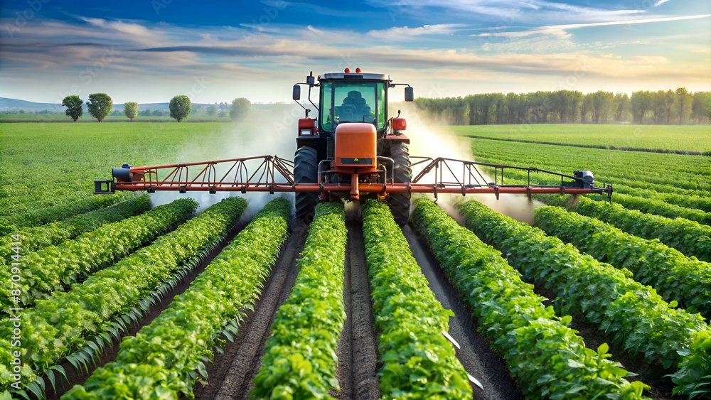 Defensive spraying machine agricultural in soybean plantation Defensive spraying machine agricultural in soybean plantation