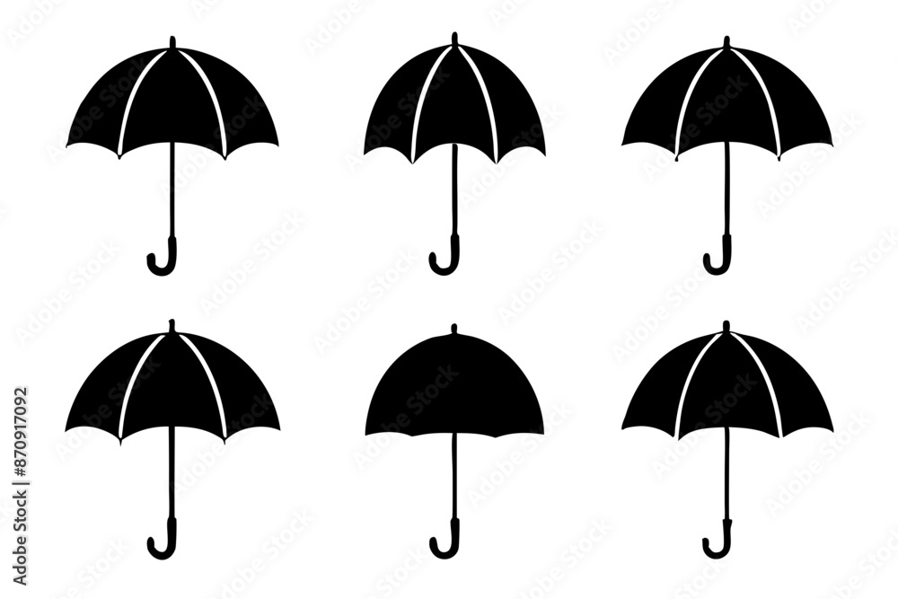 Umbrella icon set vector illustration, Set of Umbrella Silhouette Vector Umbrella icon set vector illustration, Set of Umbrella Silhouette Vector