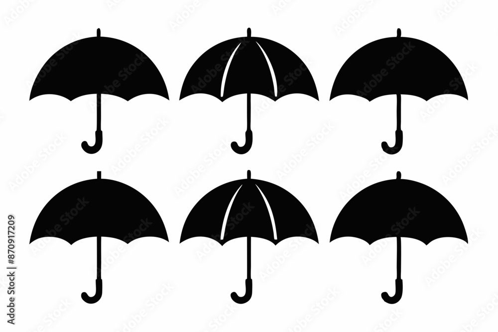 Umbrella icon set vector illustration, Set of Umbrella Silhouette Vector Umbrella icon set vector illustration, Set of Umbrella Silhouette Vector