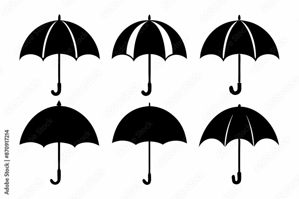 Umbrella icon set vector illustration, Set of Umbrella Silhouette Vector Umbrella icon set vector illustration, Set of Umbrella Silhouette Vector