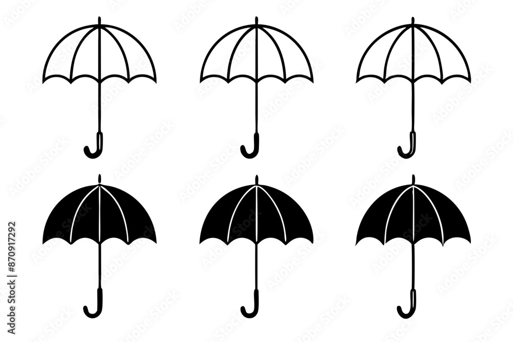 Umbrella icon set vector illustration, Set of Umbrella Silhouette Vector Umbrella icon set vector illustration, Set of Umbrella Silhouette Vector