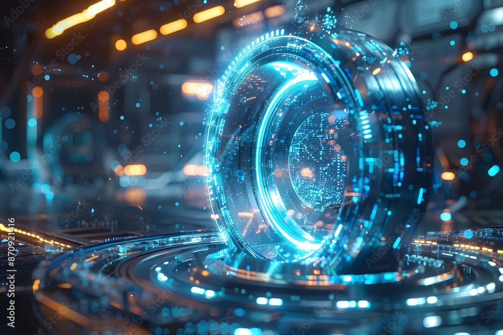 A futuristic device resembling a portal, connecting a real world lab to a simulated virtual environment, symbolizing the blurring lines between reality and simulation in scientific research A futuristic device resembling a portal, connecting a real world lab to a simulated virtual environment, symbolizing the blurring lines between reality and simulation in scientific research
