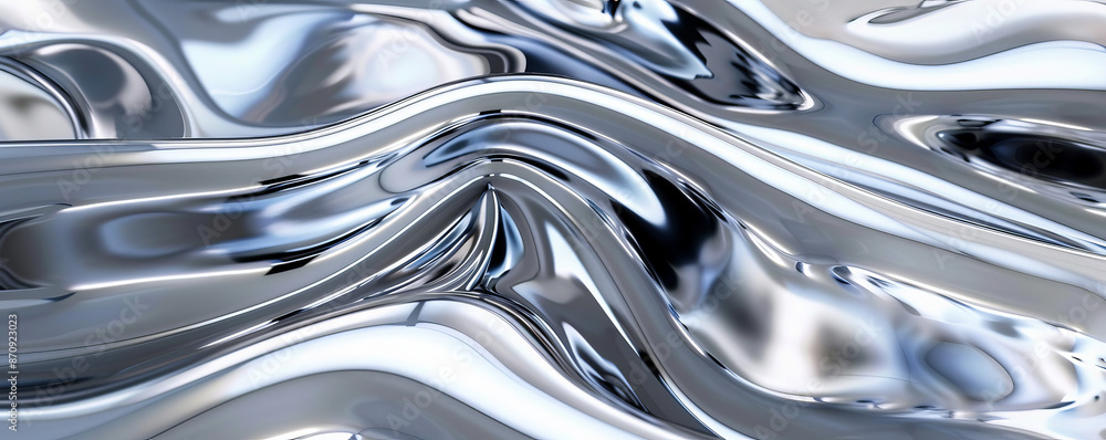 A background featuring liquid chrome, with its shiny, reflective surface creating smooth, undulating waves. The sleek and glossy appearance adds a modern and futuristic touch. A background featuring liquid chrome, with its shiny, reflective surface creating smooth, undulating waves. The sleek and glossy appearance adds a modern and futuristic touch.
