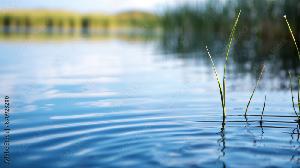 view of a lake with gentle ripples on the water surface, surrounded by reeds and natural beauty, reflecting calmness and tranquility. view of a lake with gentle ripples on the water surface, surrounded by reeds and natural beauty, reflecting calmness and tranquility.