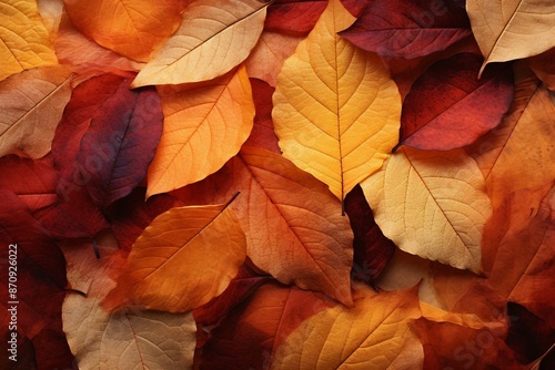 Wallpaper Mural Vibrant Autumn Leaves in Warm Hues, Ideal for Seasonal Backgrounds and Nature-Themed Designs. Generative AI Torontodigital.ca