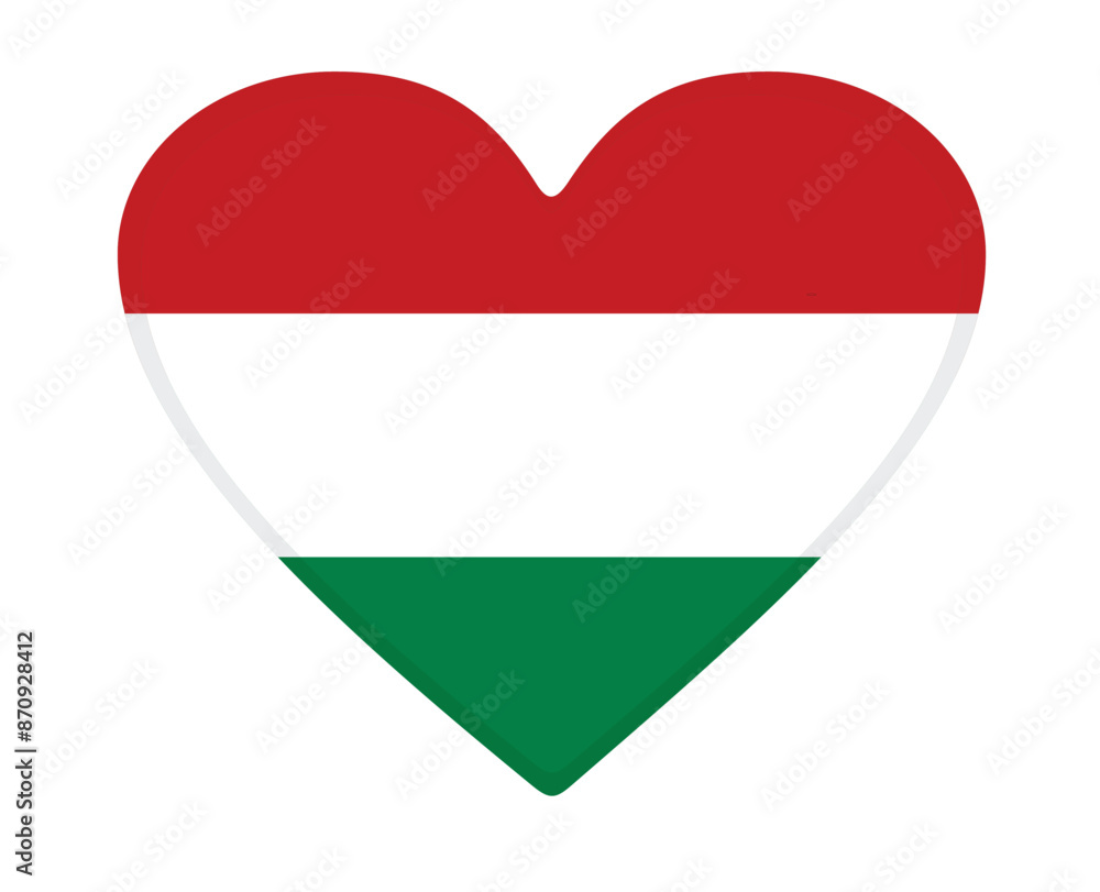 Fototapeta premium Hungary flag heart shaped. vector