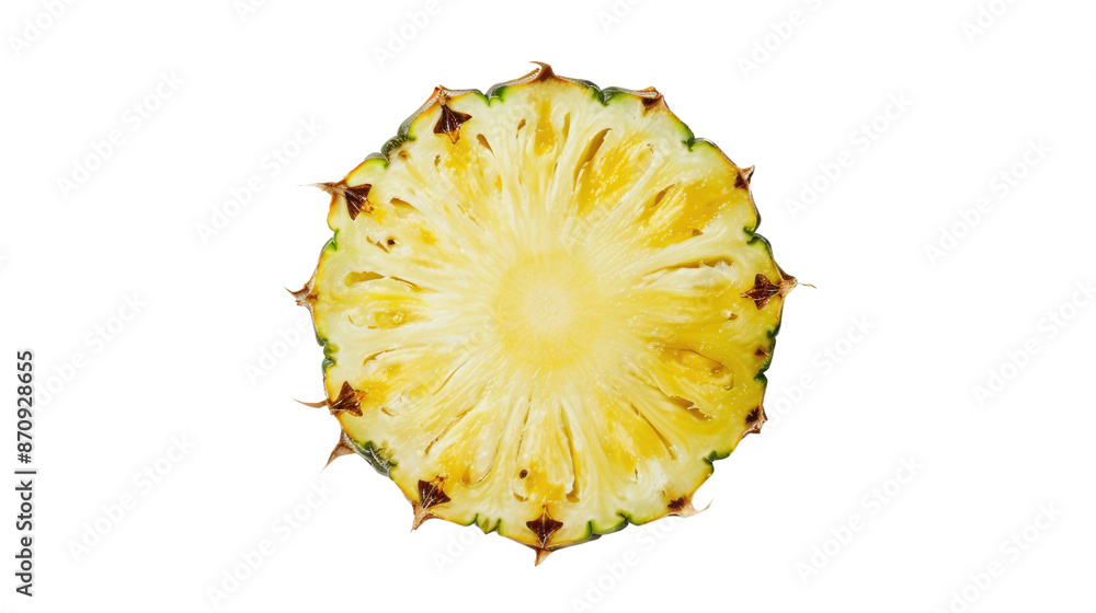 Juicy slice of pineapple on white background or PNG Juicy slice of pineapple on white background or PNG