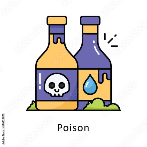 Poison vector   Filled outline Design illustration. Symbol on White background EPS 10 File