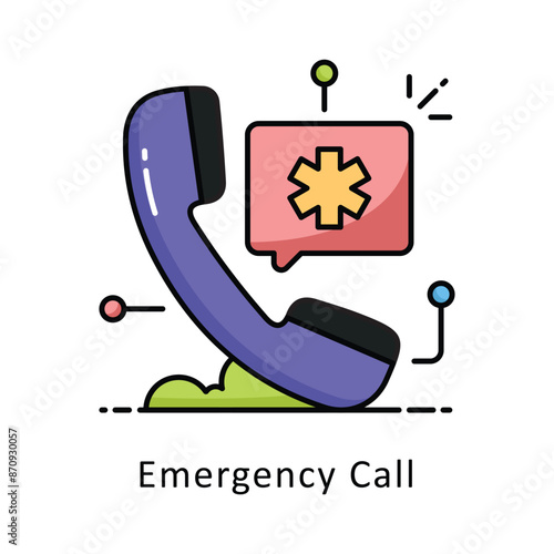 Emergency Call vector   Filled outline Design illustration. Symbol on White background EPS 10 File