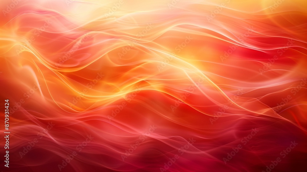 Fiery Gradient Abstract Background with Blurred Red and Orange Waves Fiery Gradient Abstract Background with Blurred Red and Orange Waves