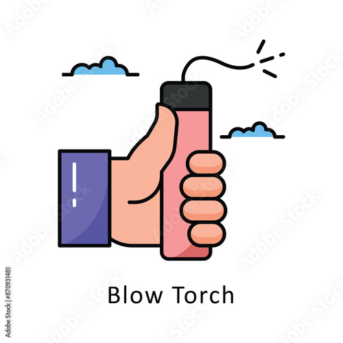 Blow Torch vector   Filled outline Design illustration. Symbol on White background EPS 10 File