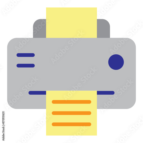 Printer Vector Line Flat Design 