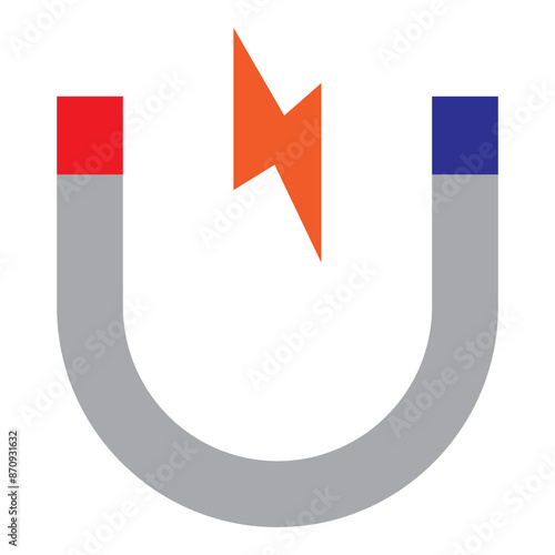 Magnet Vector Line Flat Design 