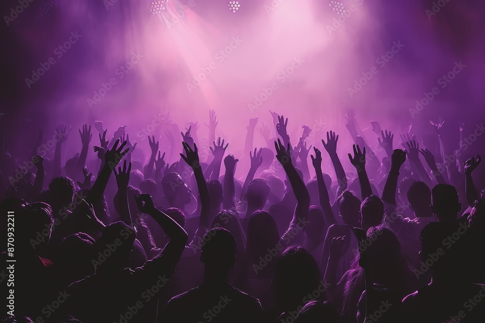 DJ performing with vibrant purple and pink lights at a festival creating a lively and energetic atmosphere DJ performing with vibrant purple and pink lights at a festival creating a lively and energetic atmosphere