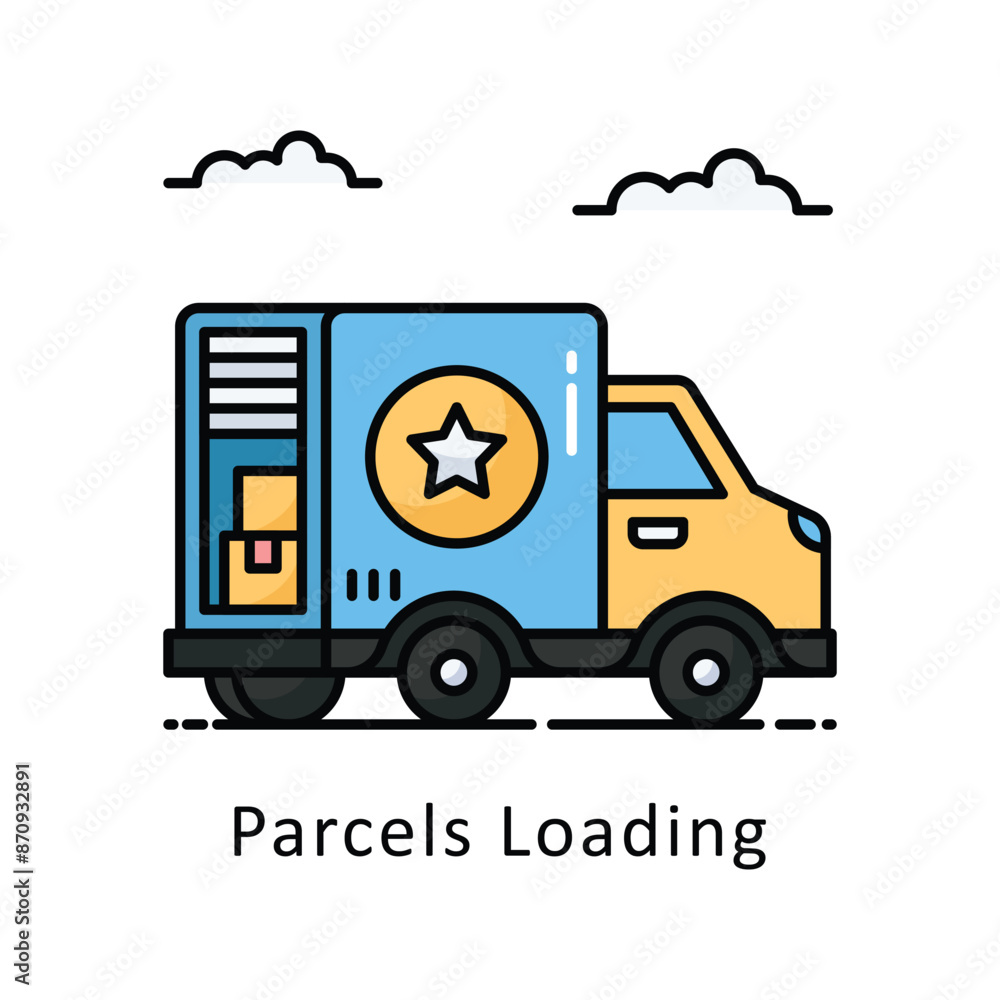 Parcels Loading vector Filled outline Design illustration. Symbol on White background EPS 10 File Parcels Loading vector Filled outline Design illustration. Symbol on White background EPS 10 File