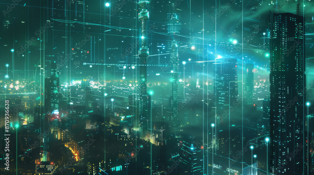 smart city background showcasing a futuristic skyline with interconnected buildings and infrastructure smart city background showcasing a futuristic skyline with interconnected buildings and infrastructure