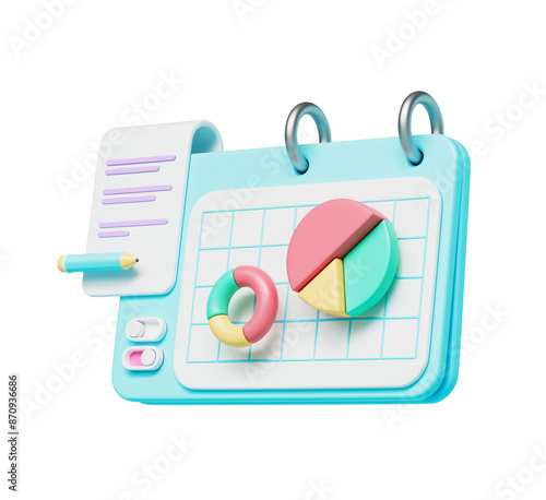 3D 비즈니스 그래프 차트 아이콘 3D Business Chart Graph Icon