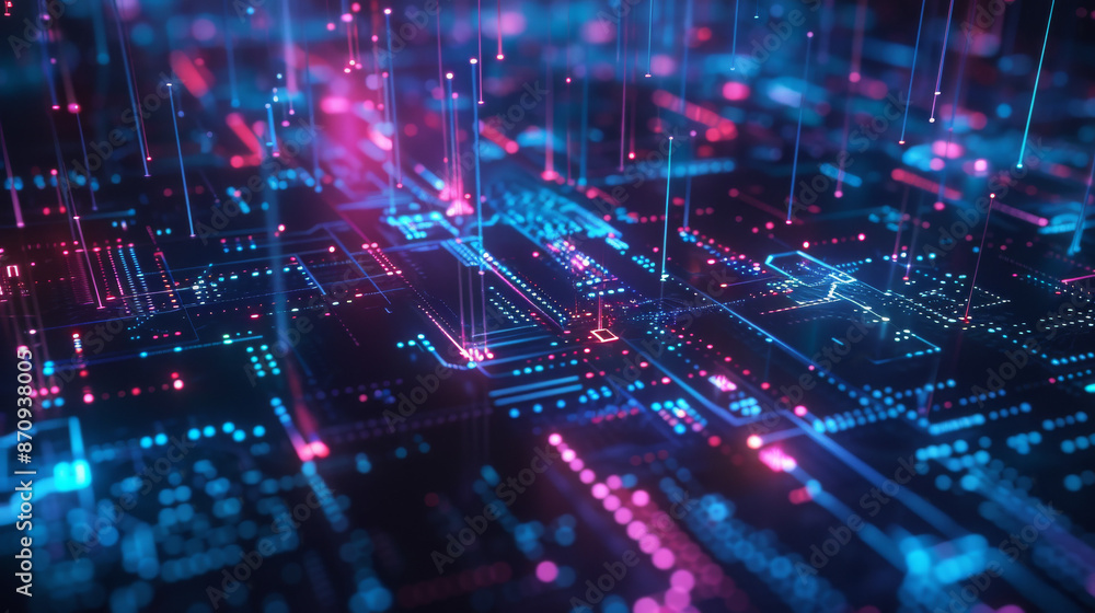 A visually intricate background featuring a quantum computer setup with glowing qubits A visually intricate background featuring a quantum computer setup with glowing qubits