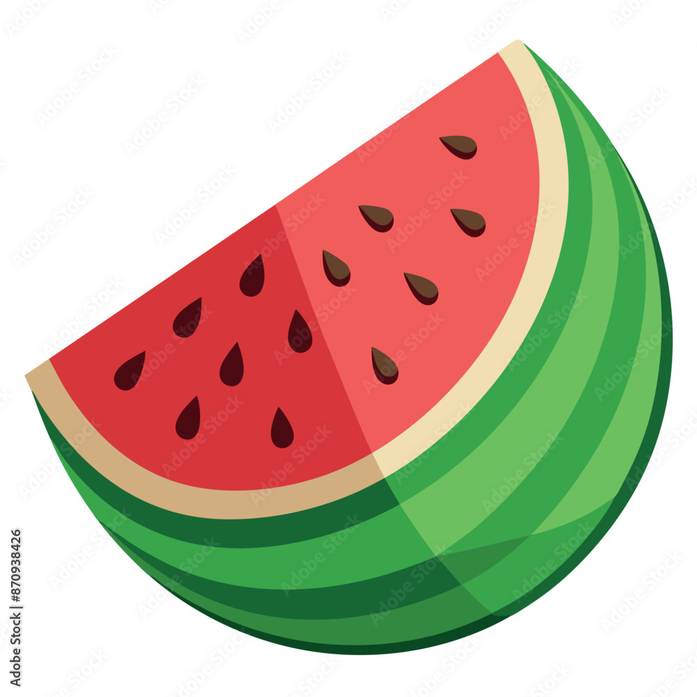 Vector of watermelon. A halved watermelon with red flesh is isolated.
Vector of watermelon. A halved watermelon with red flesh is isolated.