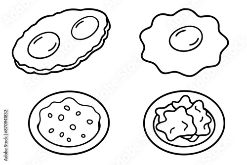 Eggs scrambled minimalist line art classic breakfast elegance