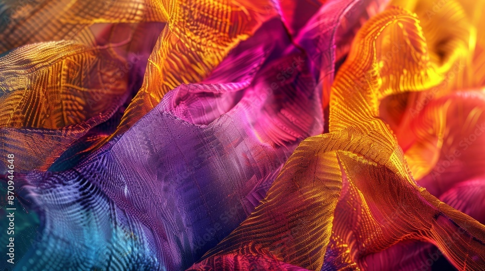 Naklejka premium Vibrant close up digital art with rich texture and bold colors in gentle lighting