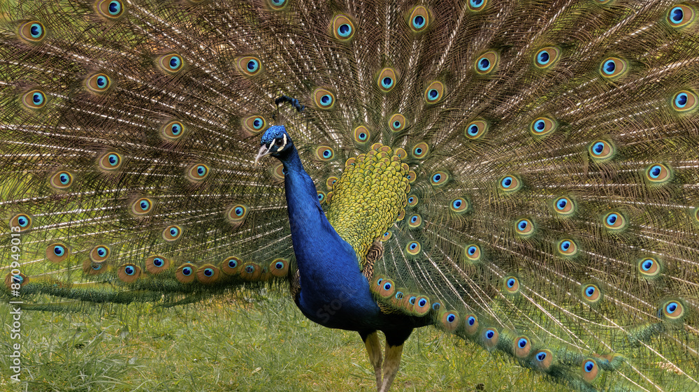 Obraz premium Pfau schlägt sein buntes Rad