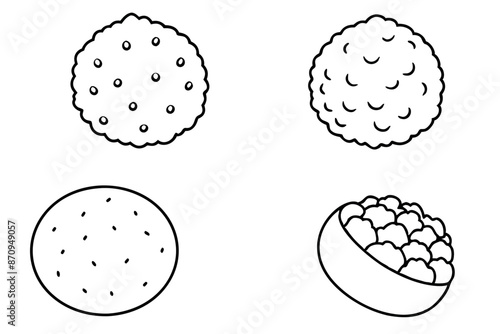 Falafel line art illustration detailed food design