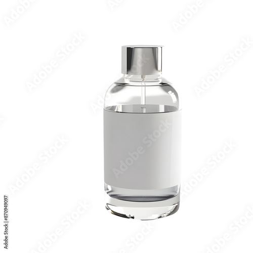 Shampoo Bottle Mockup: Transparent Glass Container with White Label for Clean and Modern Product Design - Generative ai 