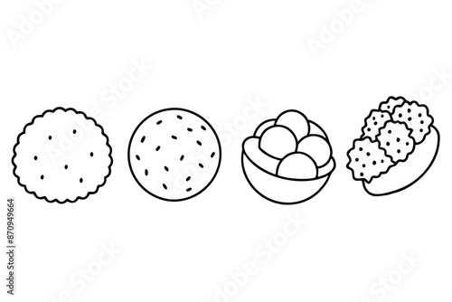 Falafel line art illustration elegant Mediterranean food design