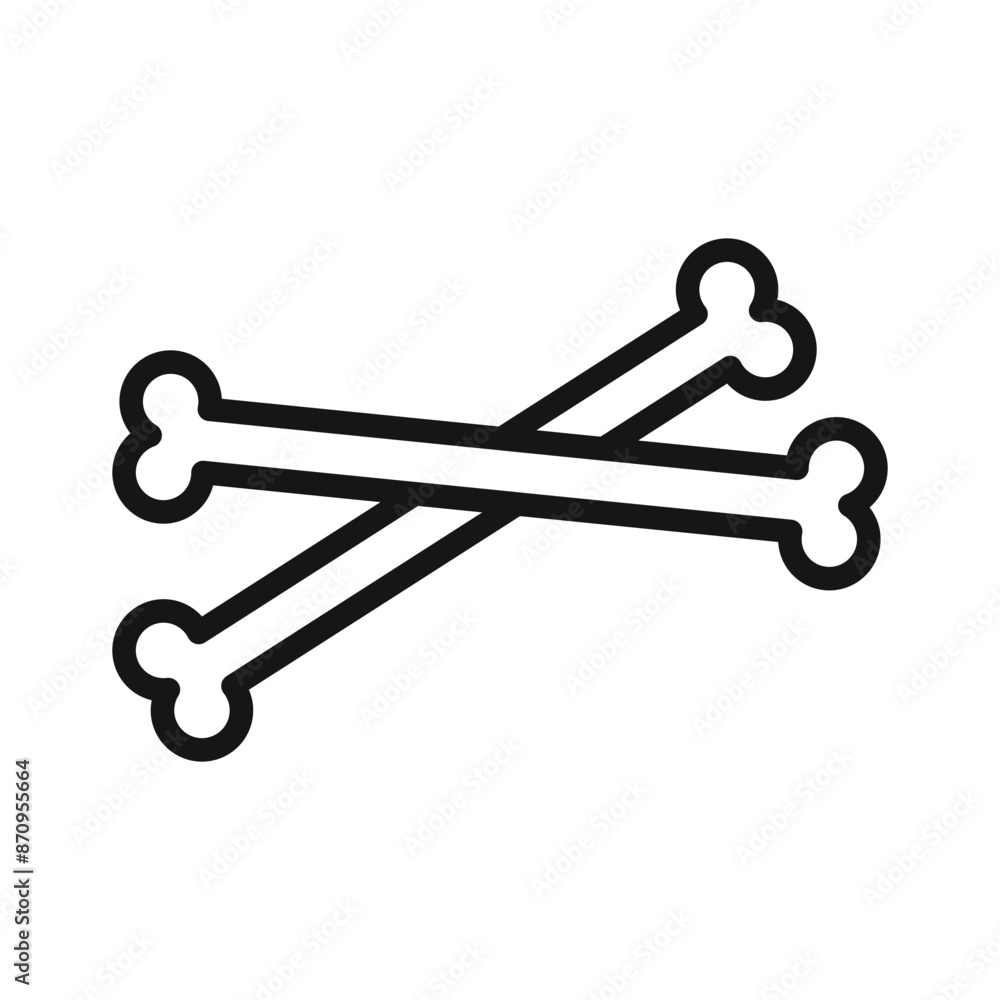 Dog bone icon Black line art vector Dog bone icon Black line art vector