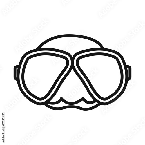 Diving mask icon Black line art vector