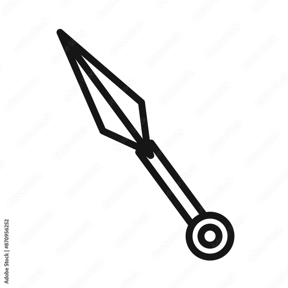 Kunai throwing knife icon Black line art vector Kunai throwing knife icon Black line art vector