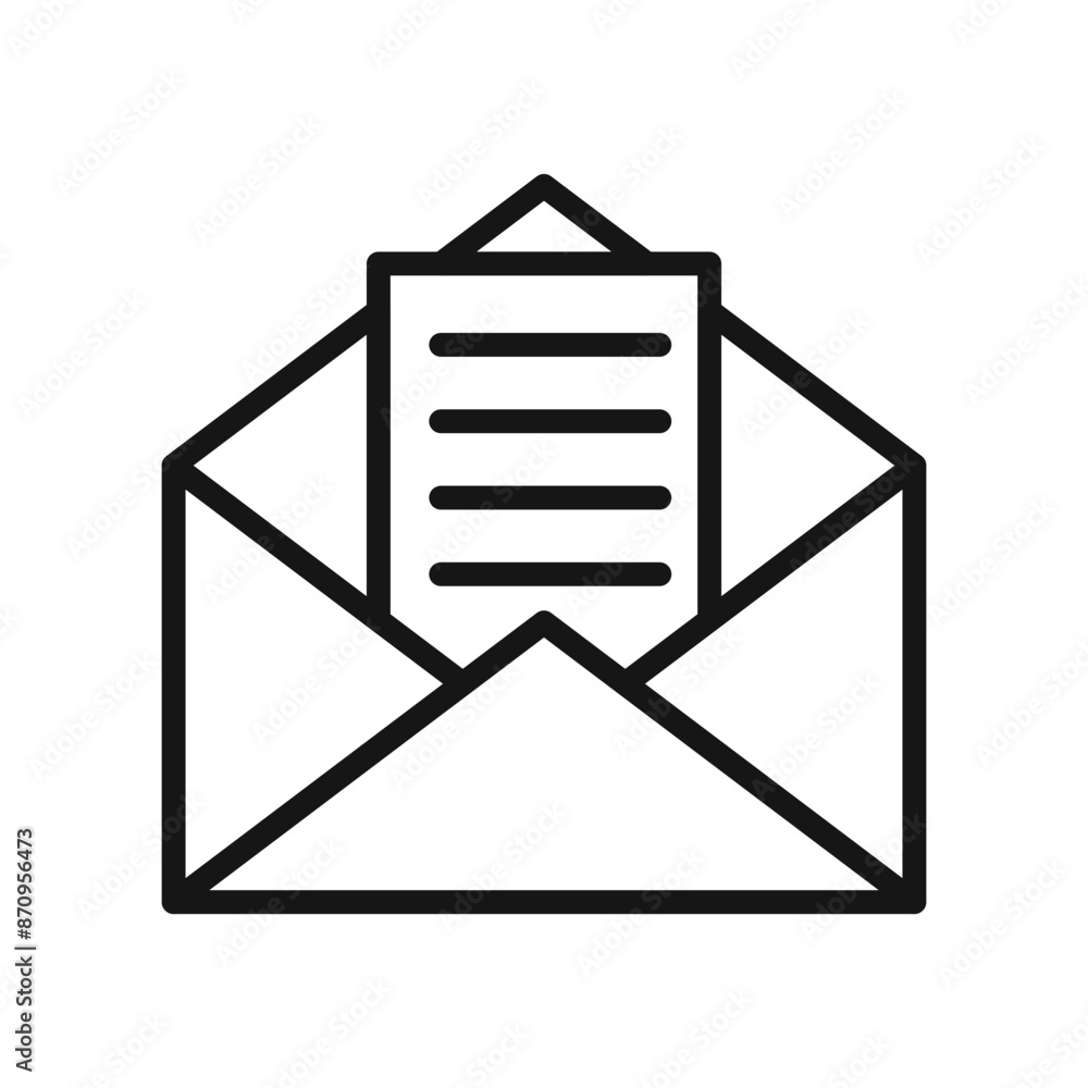 Mail message icon Black line art vector Mail message icon Black line art vector
