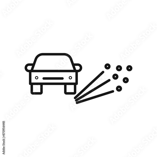 Loose chippings roadworks sign icon Black line art vector
