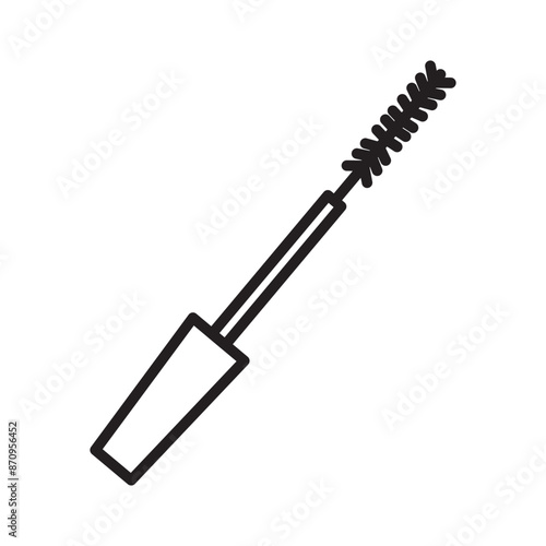 Mascara brush icon Black line art vector