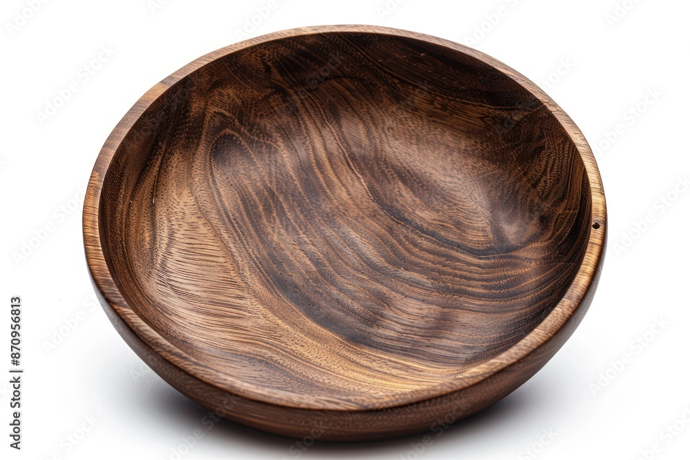 empty wooden dish isolated on white background. ai generative empty wooden dish isolated on white background. ai generative
