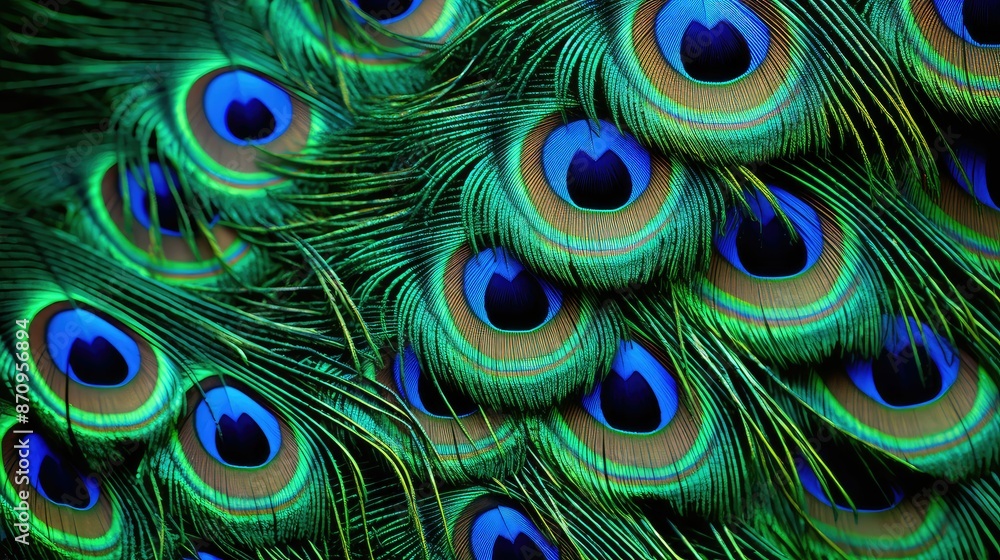 Obraz premium feather blue green circles
