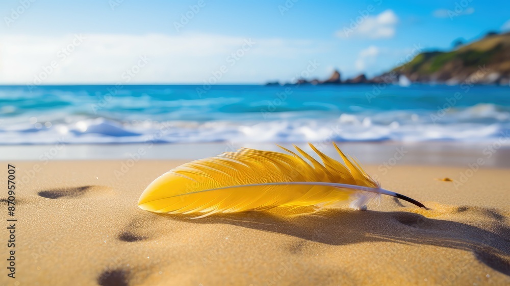 Obraz premium waves yellow feather