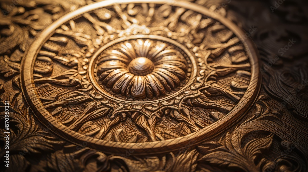 Naklejka premium design engraved sun