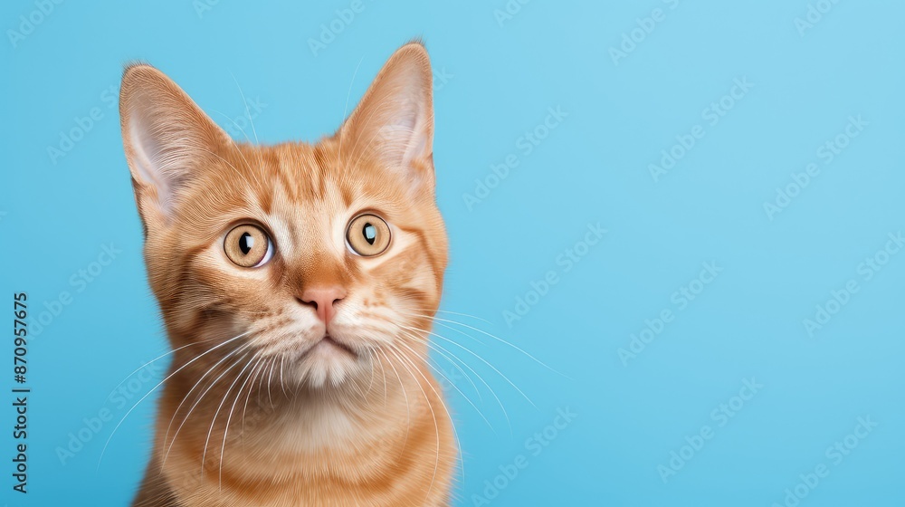 Fototapeta premium pale cat blue background