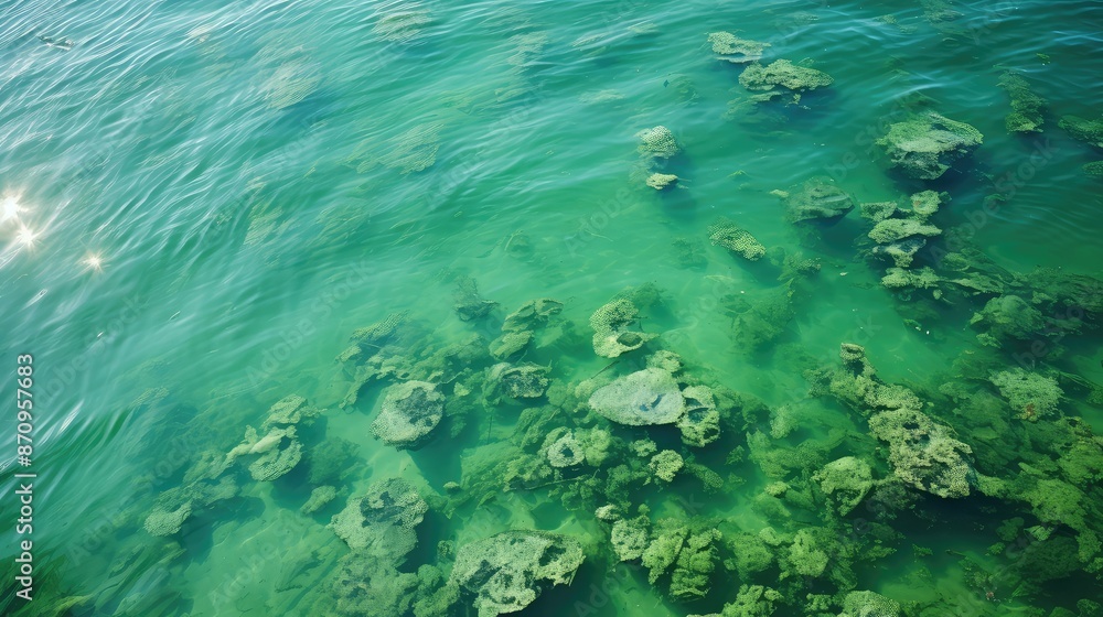Obraz premium bloom blue green algae