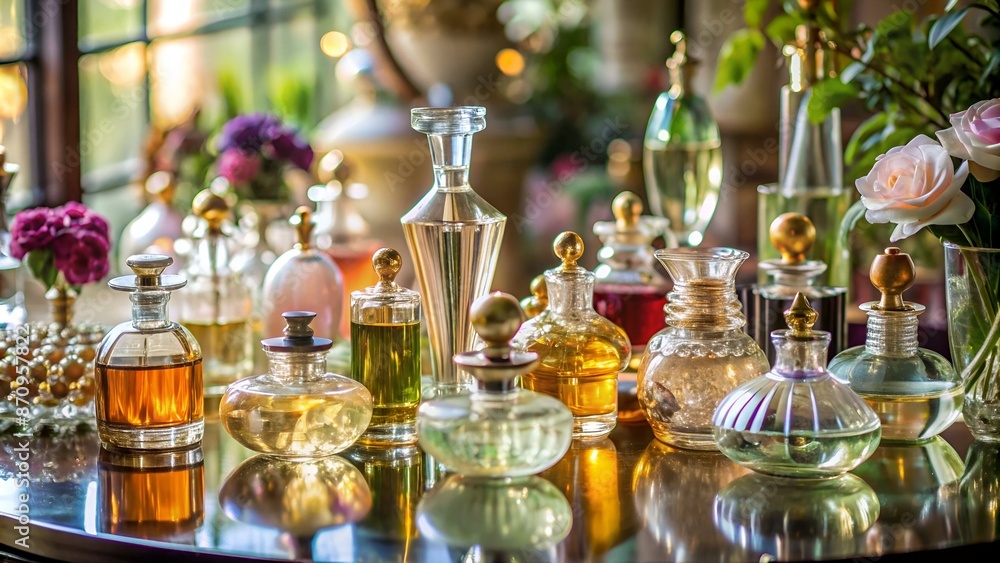 different perfume bottles on the table different perfume bottles on the table