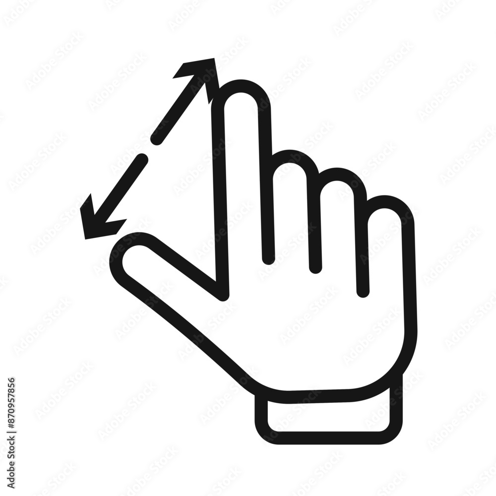 Zoom Gesture icon Black line art vector Zoom Gesture icon Black line art vector