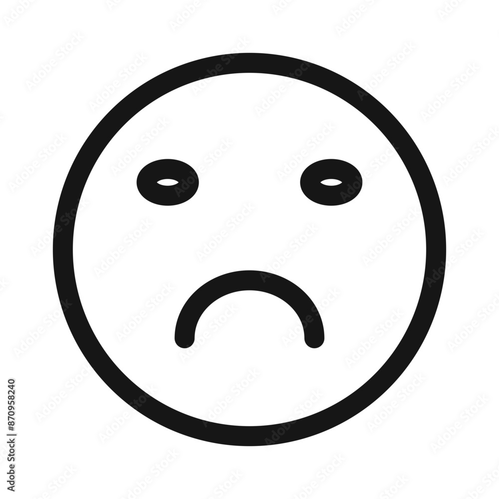 Fototapeta premium sad icon Black line art vector