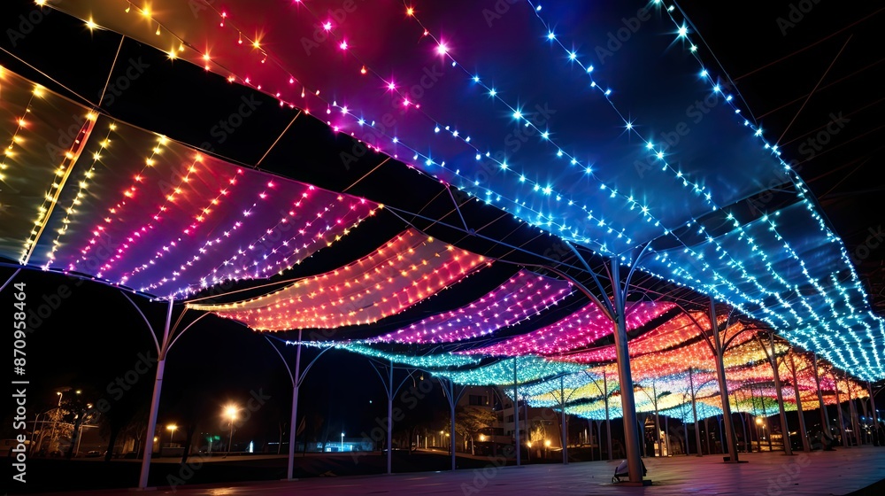 Fototapeta premium approach christmas lights roof