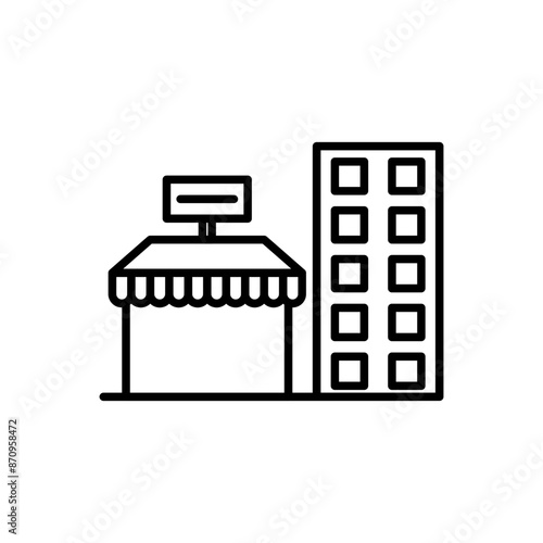 SME, small and medium enterprise icon Black line art vector