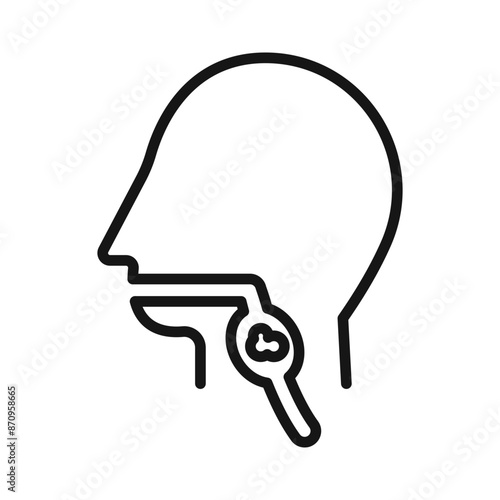 Swallowing reflex icon Black line art vector